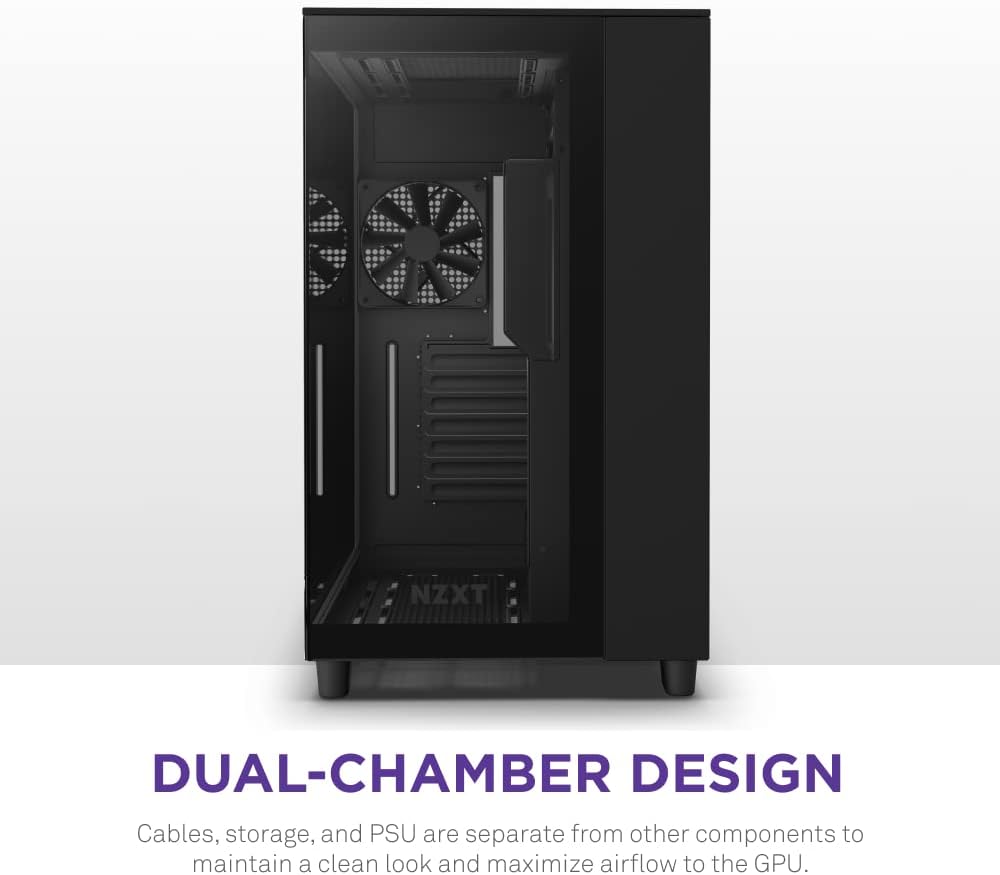 NZXT H9 Flow - Dual Chamber ATX Mid-Tower PC Gaming Case