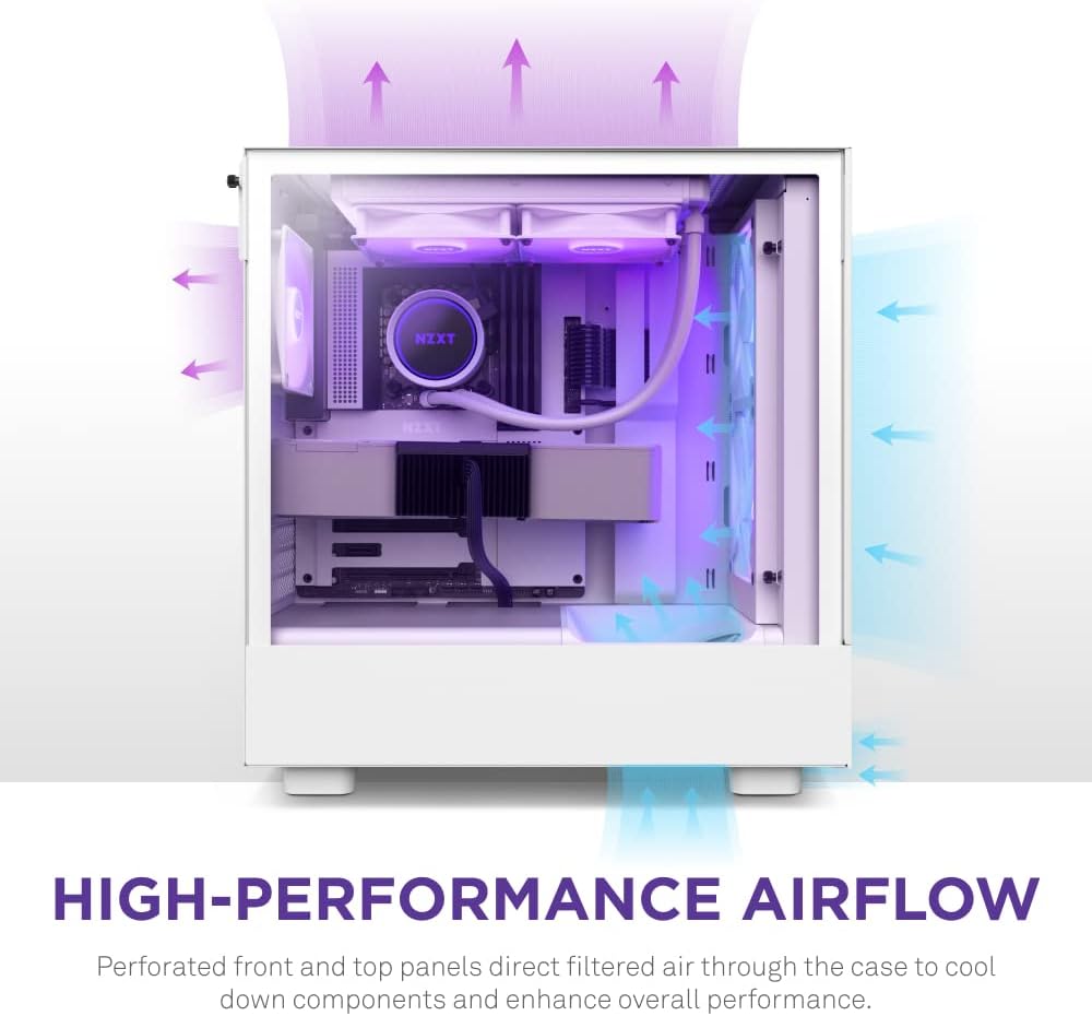 NZXT H5 Flow RGB - Compact ATX Mid-Tower PC Gaming Case