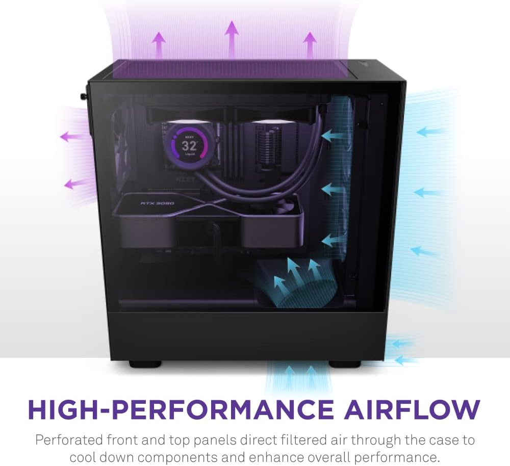 NZXT H5 Flow - Compact ATX Mid-Tower PC Gaming Case