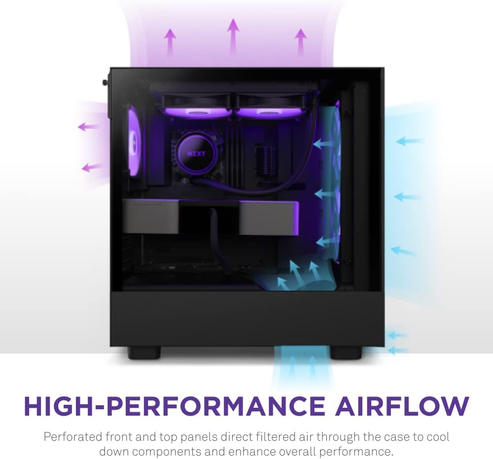 NZXT H5 Flow RGB - Compact ATX Mid-Tower PC Gaming Case