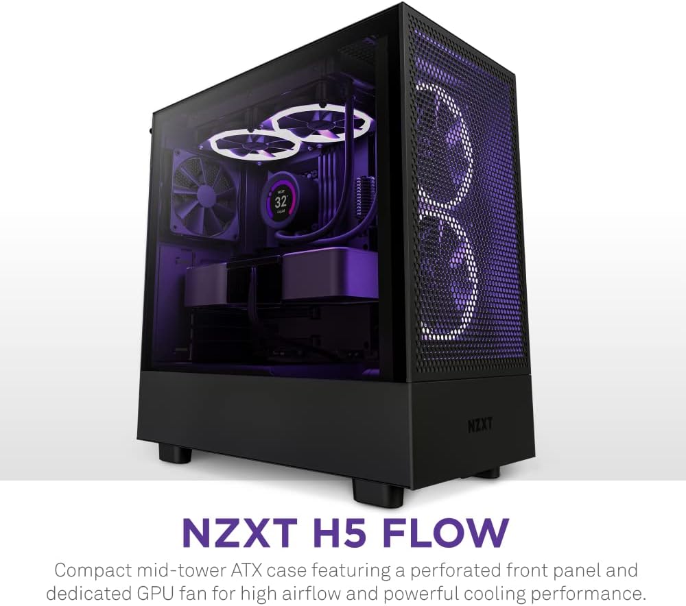 NZXT H5 Flow - Compact ATX Mid-Tower PC Gaming Case