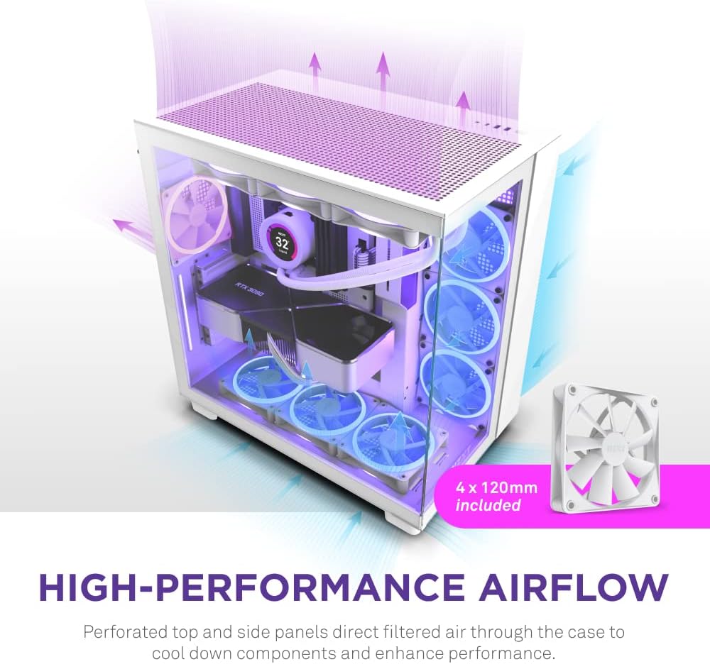 NZXT H9 Flow - Dual Chamber ATX Mid-Tower PC Gaming Case