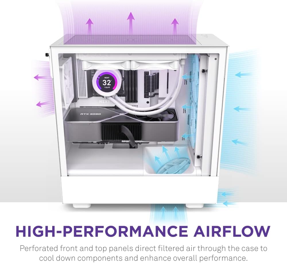 NZXT H5 Flow RGB - Compact ATX Mid-Tower PC Gaming Case