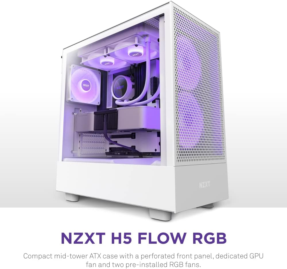 NZXT H5 Flow RGB - Compact ATX Mid-Tower PC Gaming Case