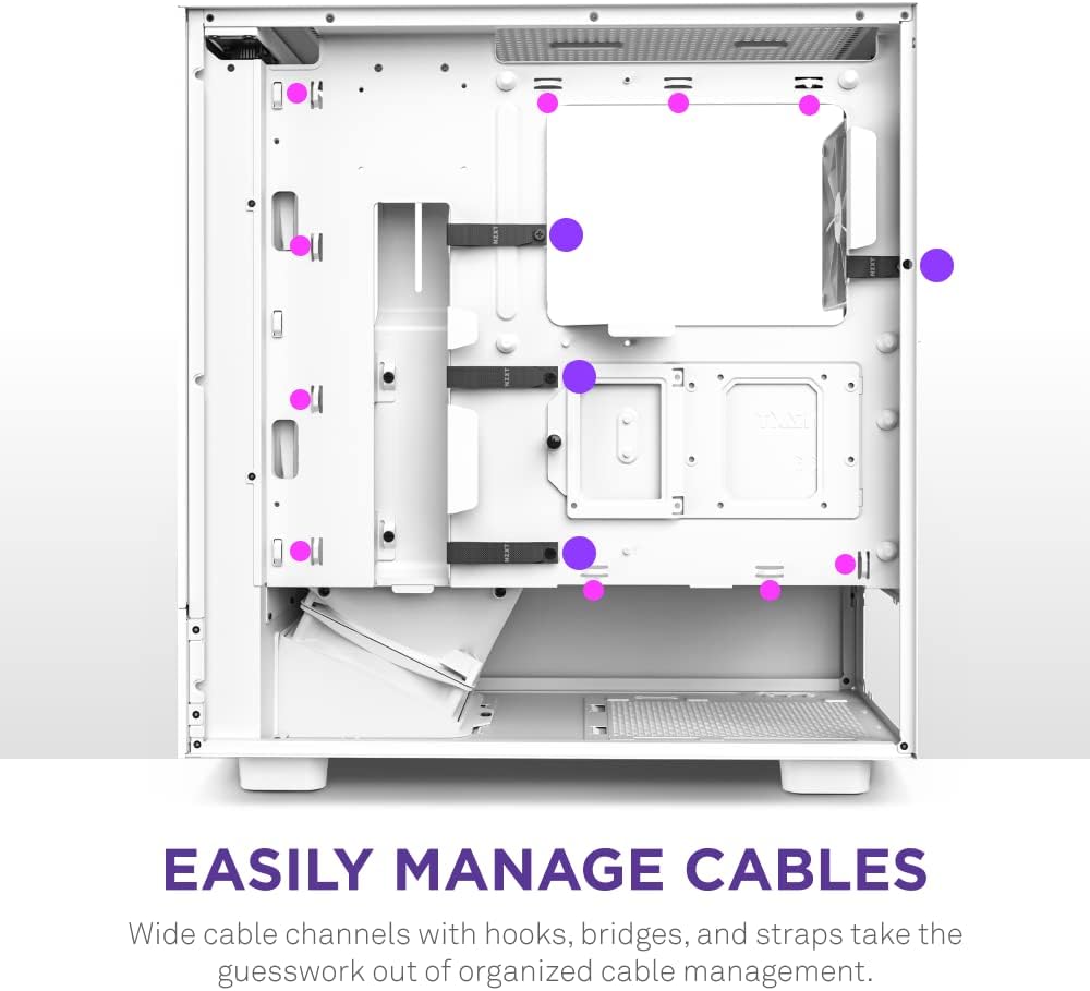 NZXT H5 Flow - Compact ATX Mid-Tower PC Gaming Case - White