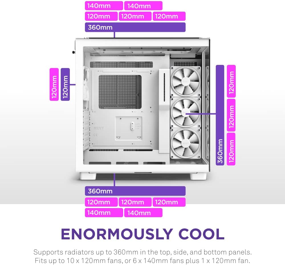 NZXT H9 Elite - Dual Chamber ATX Mid-Tower PC Gaming Case