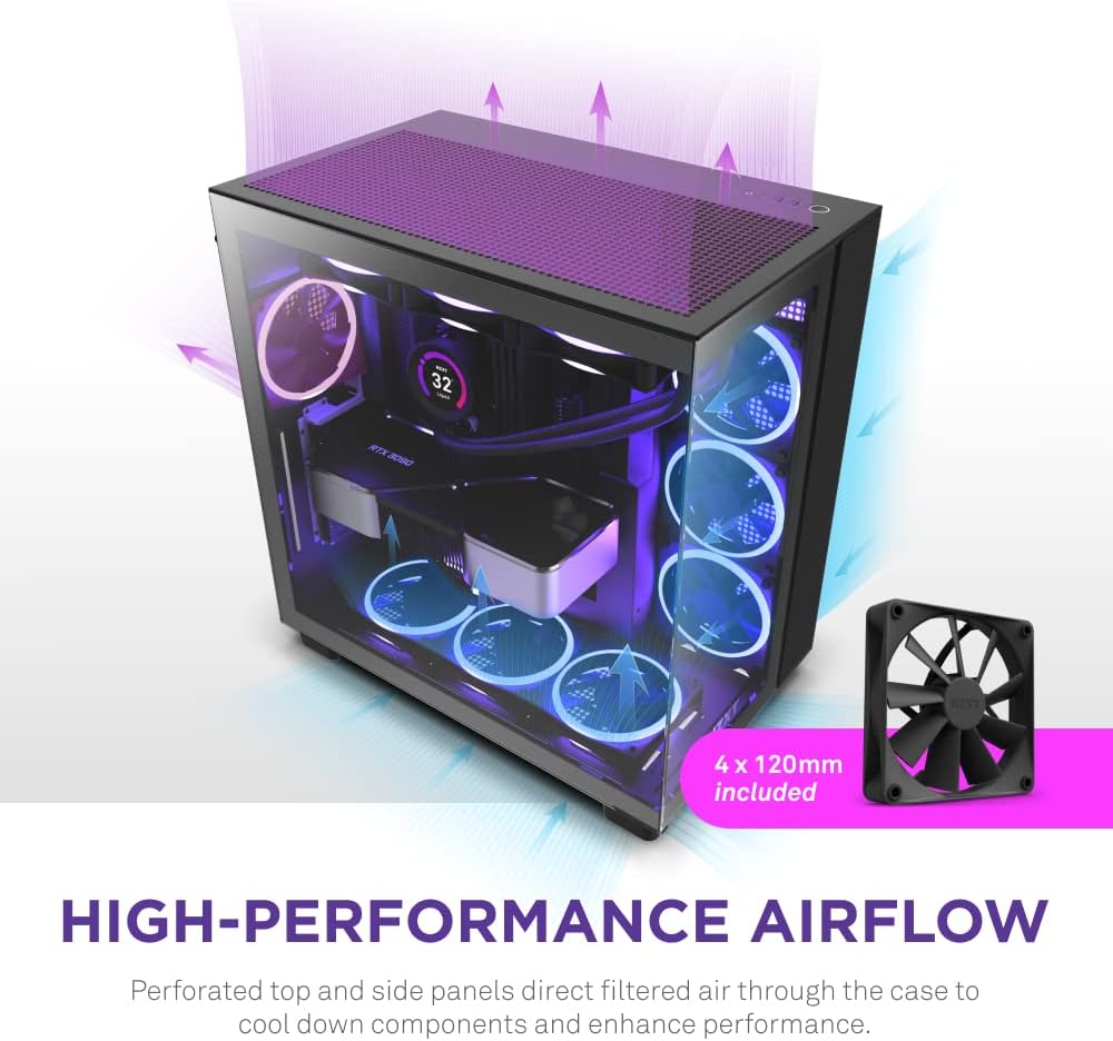 NZXT H9 Flow - Dual Chamber ATX Mid-Tower PC Gaming Case