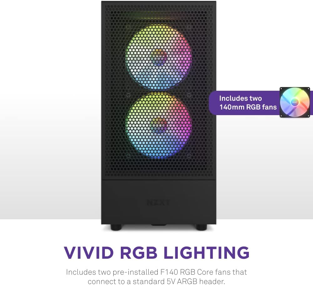 NZXT H5 Flow RGB - Compact ATX Mid-Tower PC Gaming Case