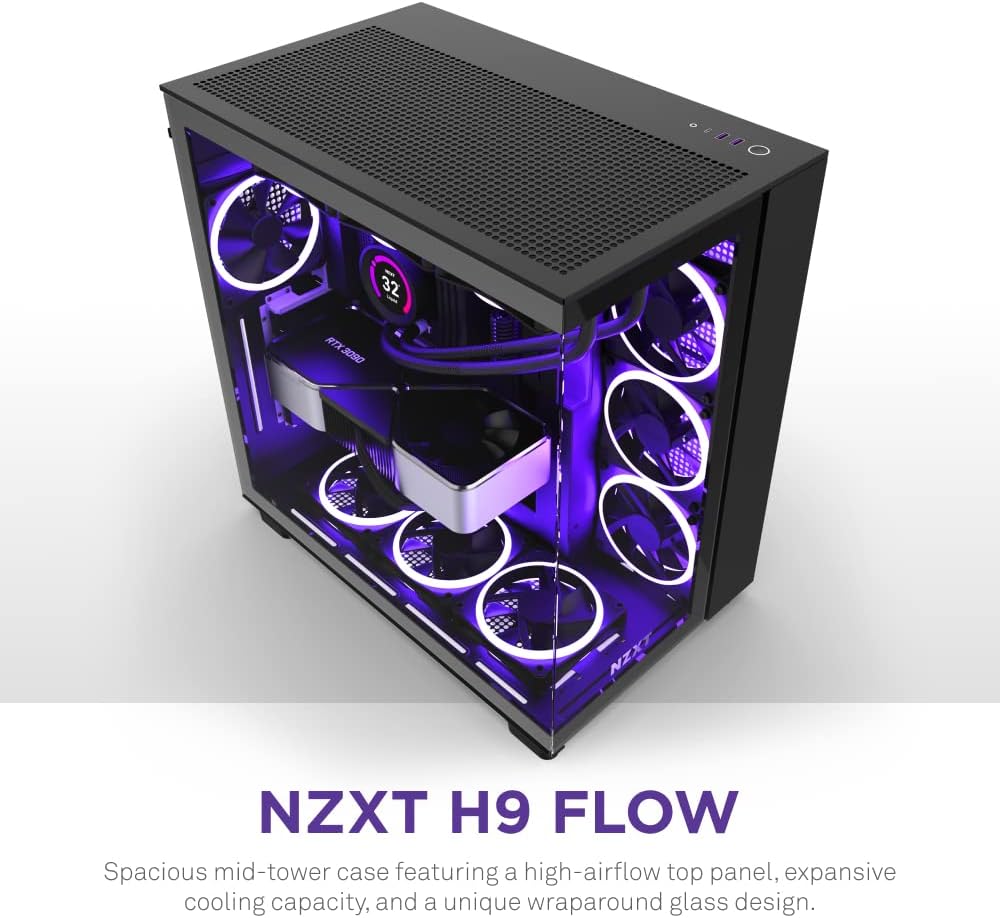 NZXT H9 Flow - Dual Chamber ATX Mid-Tower PC Gaming Case