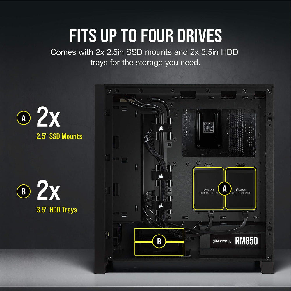 Corsair 4000D Airflow Tempered Glass Mid-Tower ATX PC Case