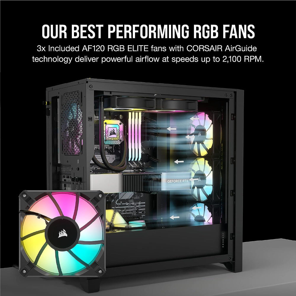 Corsair iCUE 4000D RGB Tempered Glass Mid-Tower ATX PC Case
