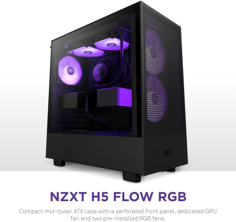 NZXT H5 Flow RGB - Compact ATX Mid-Tower PC Gaming Case