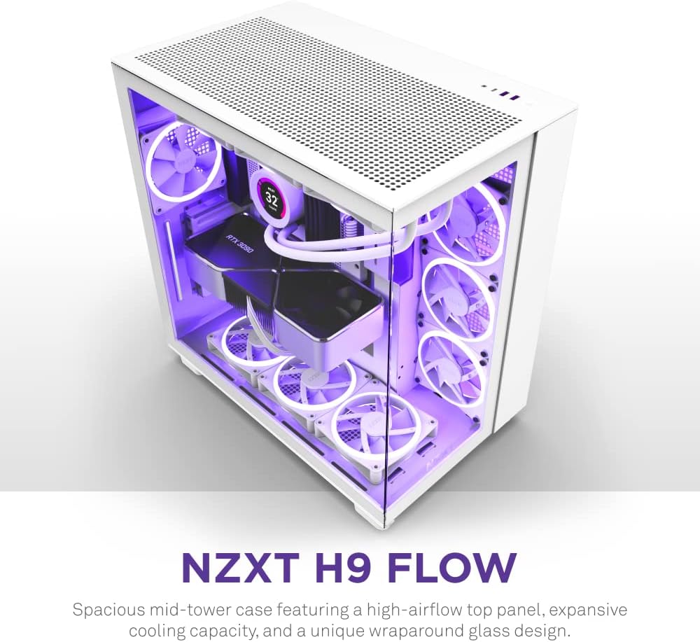 NZXT H9 Flow - Dual Chamber ATX Mid-Tower PC Gaming Case