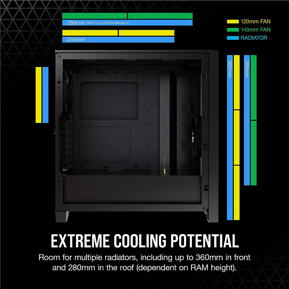 Buy Corsair 4000D Airflow Tempered Glass Midi tower Game console casing  Black